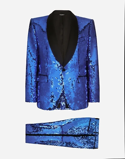 Sequined single-breasted Sicilia-fit tuxedo suit