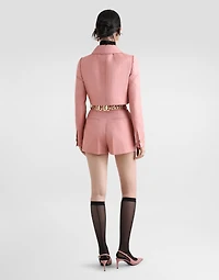 Short quilted jacquard jacket with all-over DG logo
