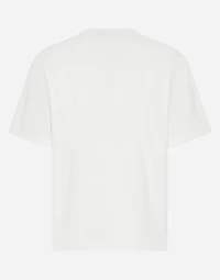 Cotton T-shirt with logo embroidery print