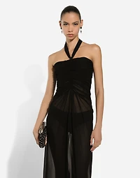 Long light organzine dress