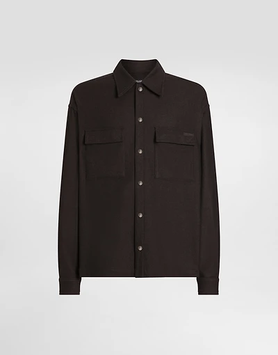 Mélange wool mat shirt