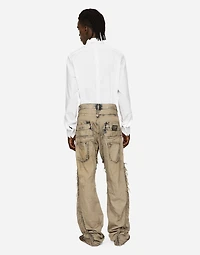 Cotton poplin Gold-fit tuxedo shirt