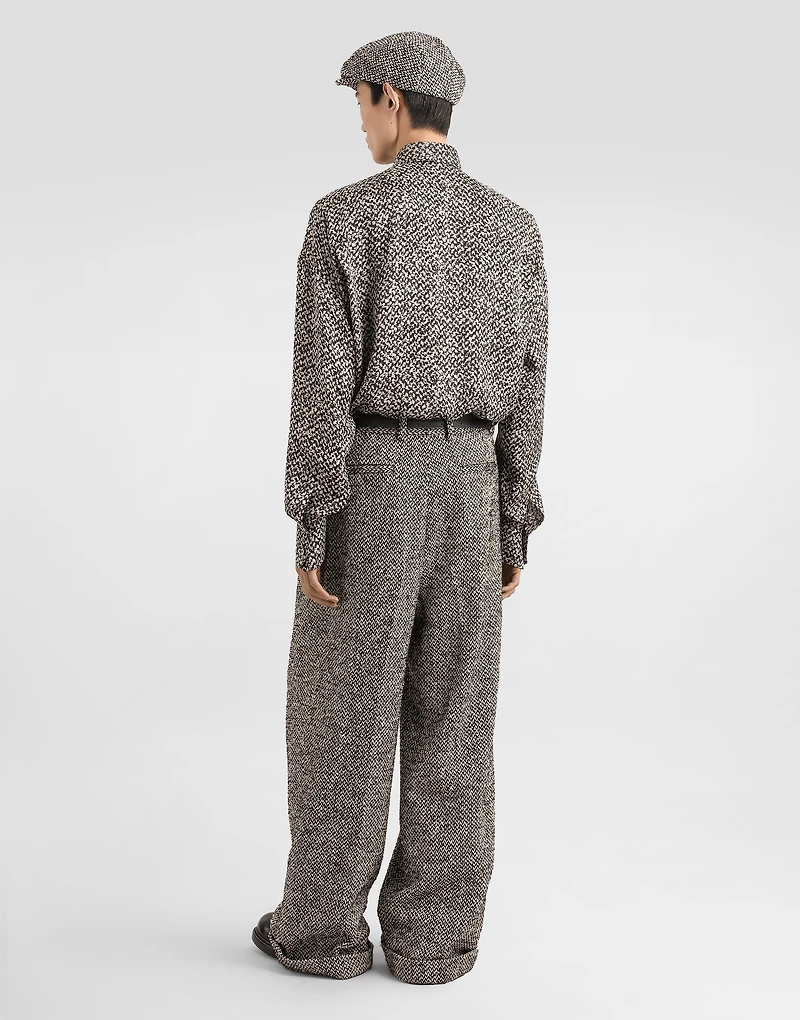 Chiffon shirt with bouclé print