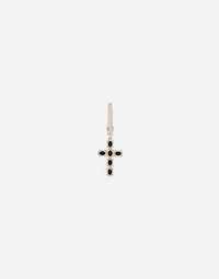single cross earring with “DNA” rhinestones