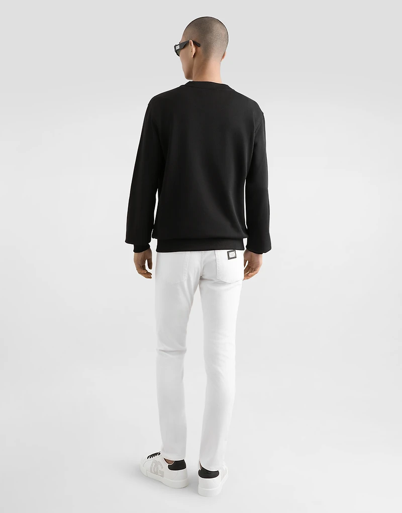 White regular stretch jeans