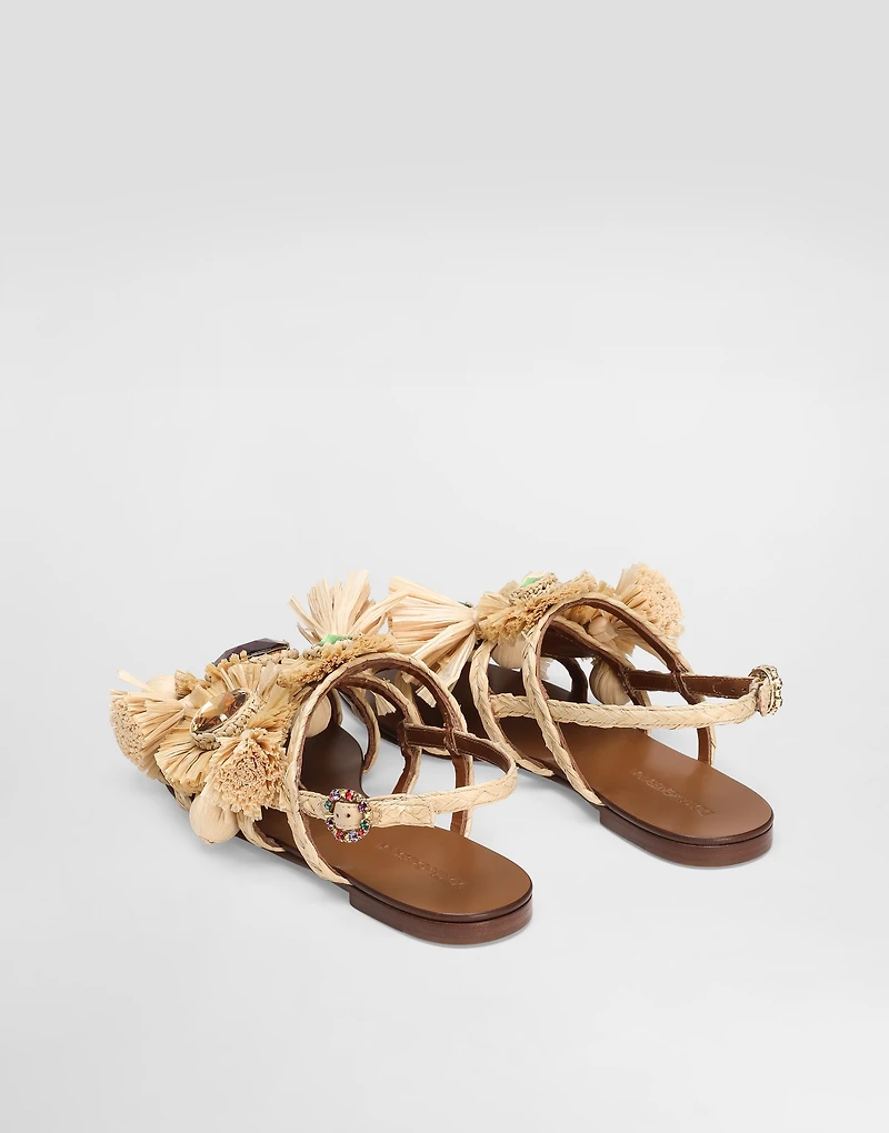 Braided rafia flip-flops