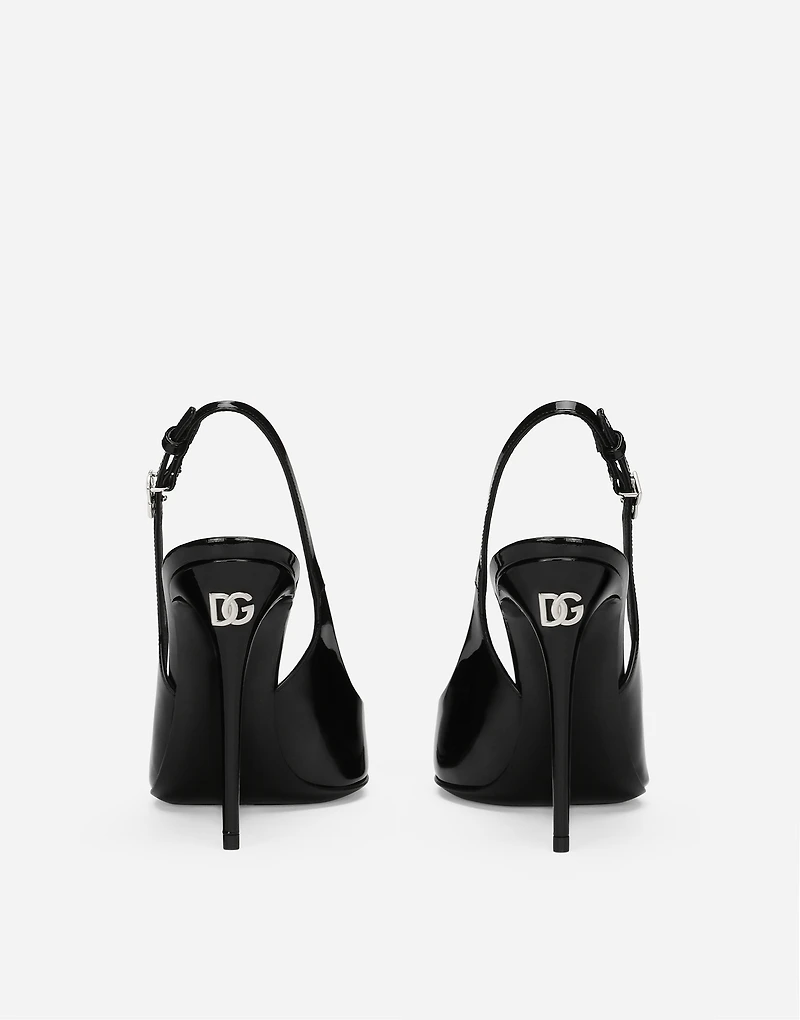 Patent leather slingbacks