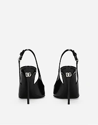 Patent leather slingbacks
