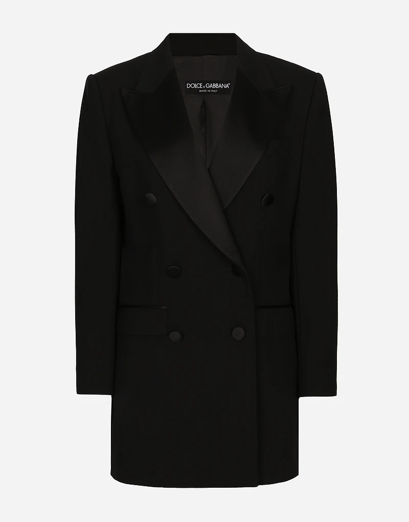 Double-breasted woolen jacket