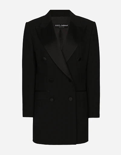 Double-breasted woolen jacket