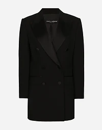 Double-breasted woolen jacket