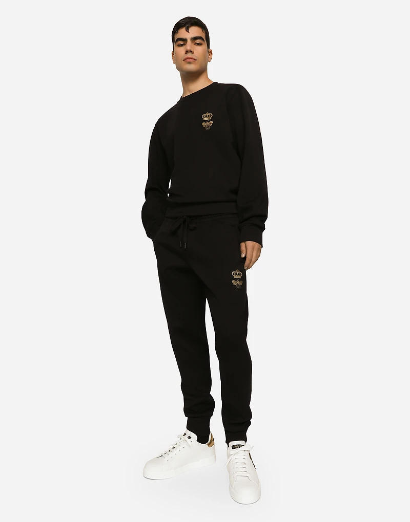 Cotton jersey sweatshirt with embroidery