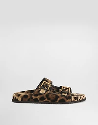 Printed velvet sliders