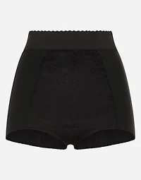 High-waisted shaper panties jacquard and satin