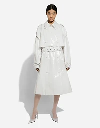 Coated cotton trench coat