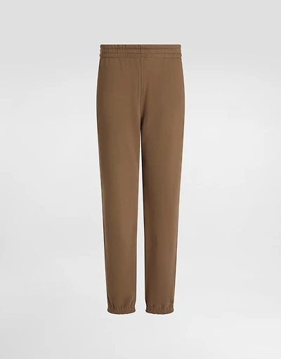 Stretch jersey jogging pants with embroidery