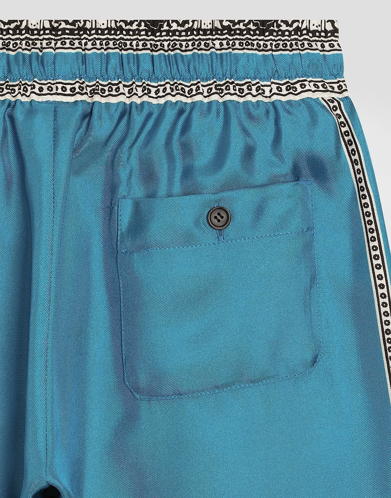 Bandanna-print twill shorts