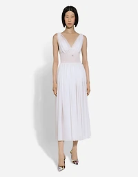 V-neck midi dress silk georgette