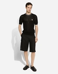 Linen cargo shorts