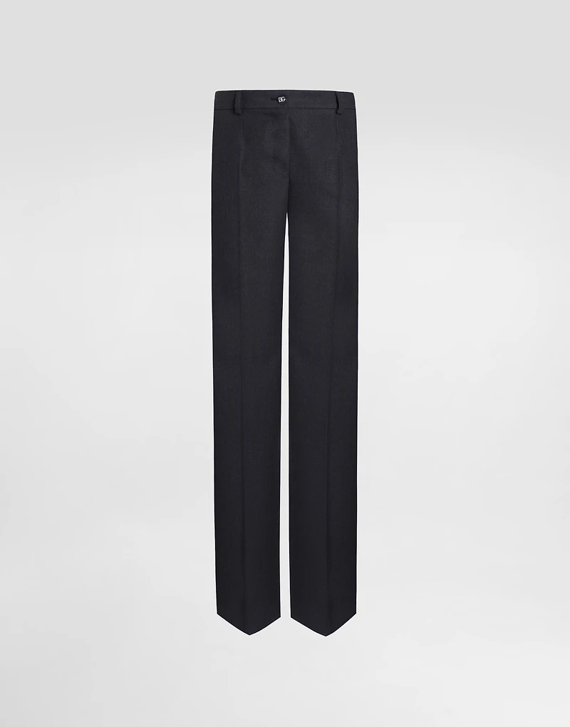 Flared woolen pants