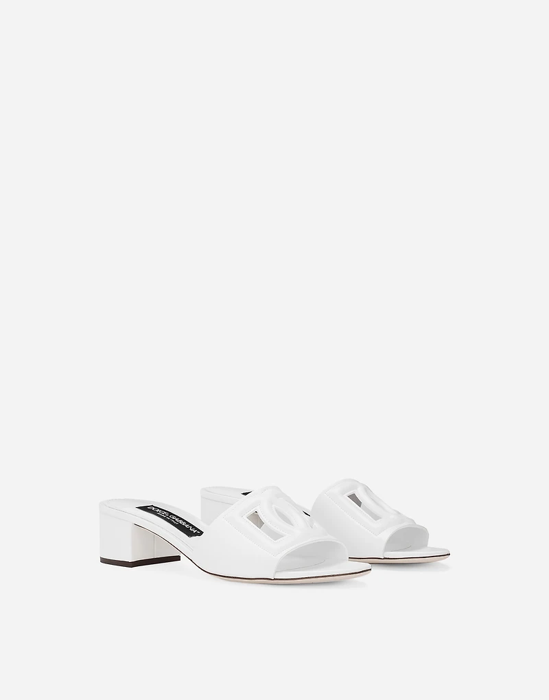 Calfskin mules with DG Millennials logo