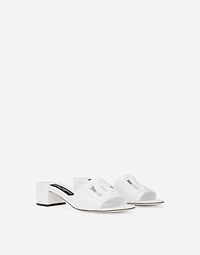 Calfskin mules with DG Millennials logo