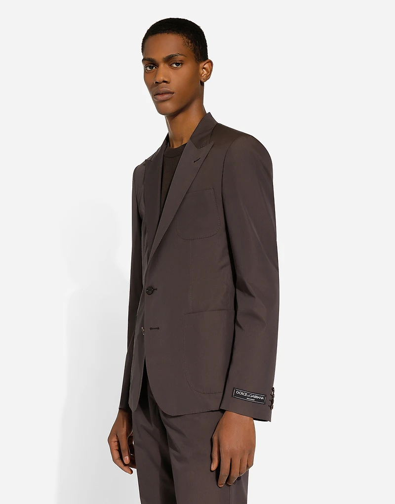 Single-breasted silk and cotton Portofino-fit jacket