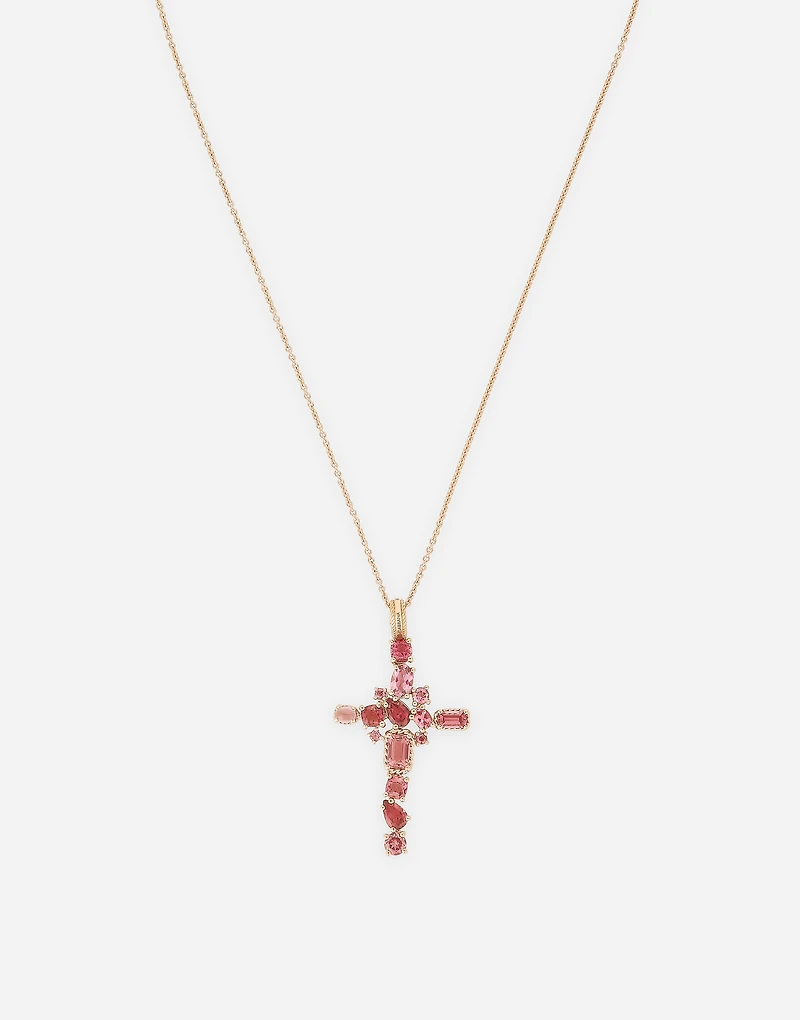 Rainbow Monochrome Pendant
 18 carat red gold and pink tourmalines