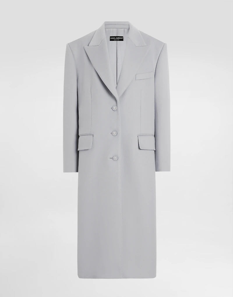 Oversize single-breasted cashmere baize coat