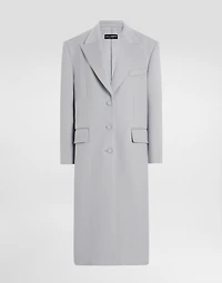 Oversize single-breasted cashmere baize coat
