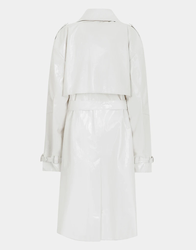 Coated cotton trench coat