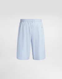Cotton bermuda shorts with DG crossed embroidery