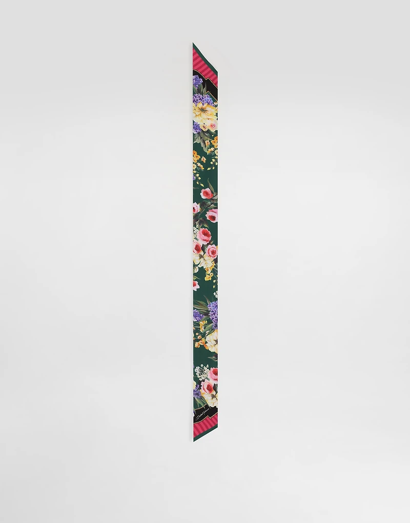 Garden-print twill headscarf (6 x 100)