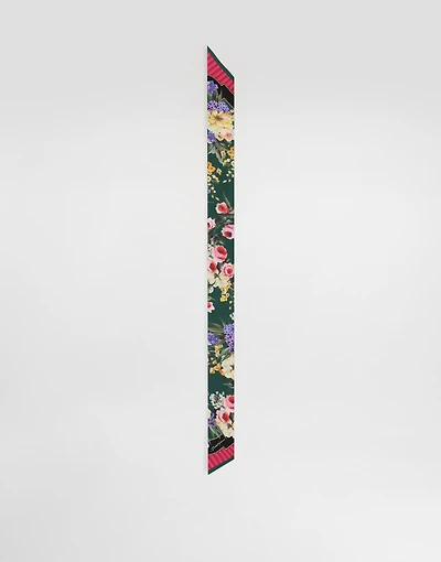 Garden-print twill headscarf (6 x 100)