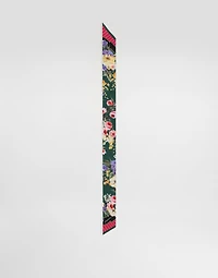 Garden-print twill headscarf (6 x 100)
