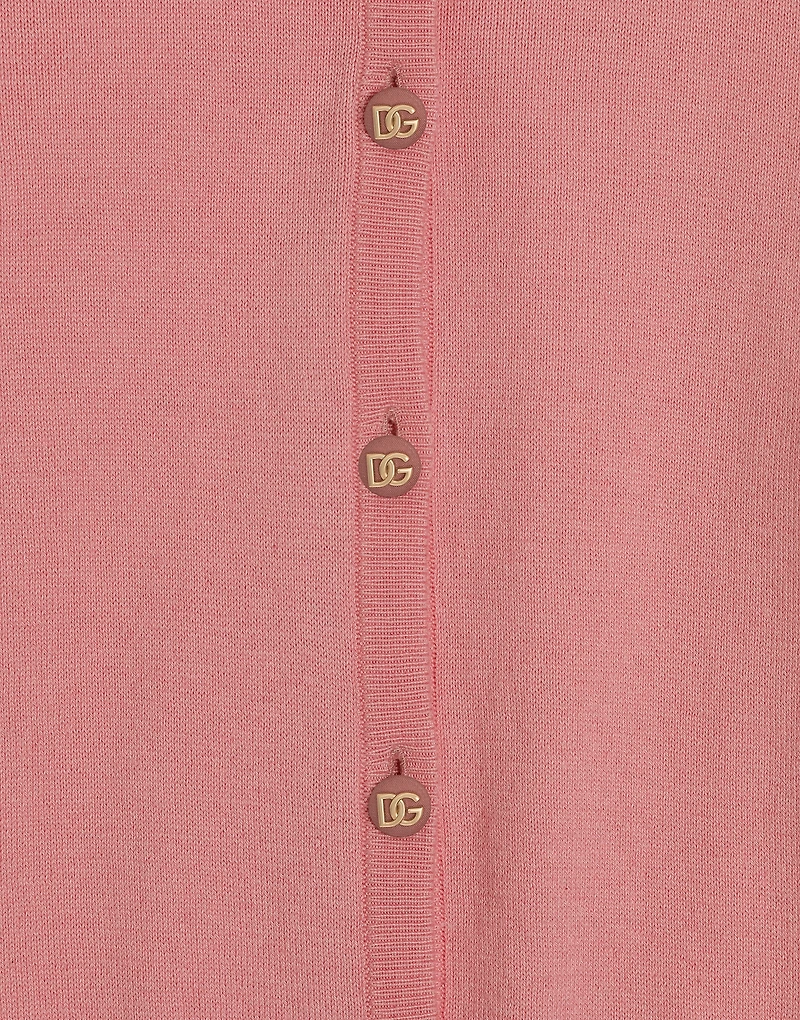 Knit cardigan with logo buttons
