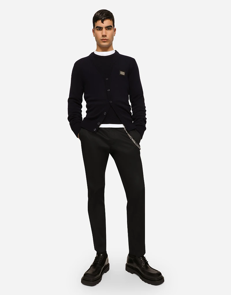 Stretch gabardine trousers