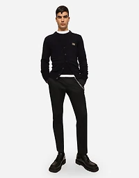 Stretch gabardine trousers