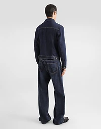Cotton denim jacket with bejeweled detailing
