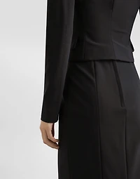 Short single-breasted technical cady jacket