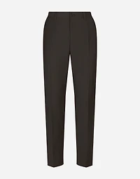 Stretch cotton pants with DG patch