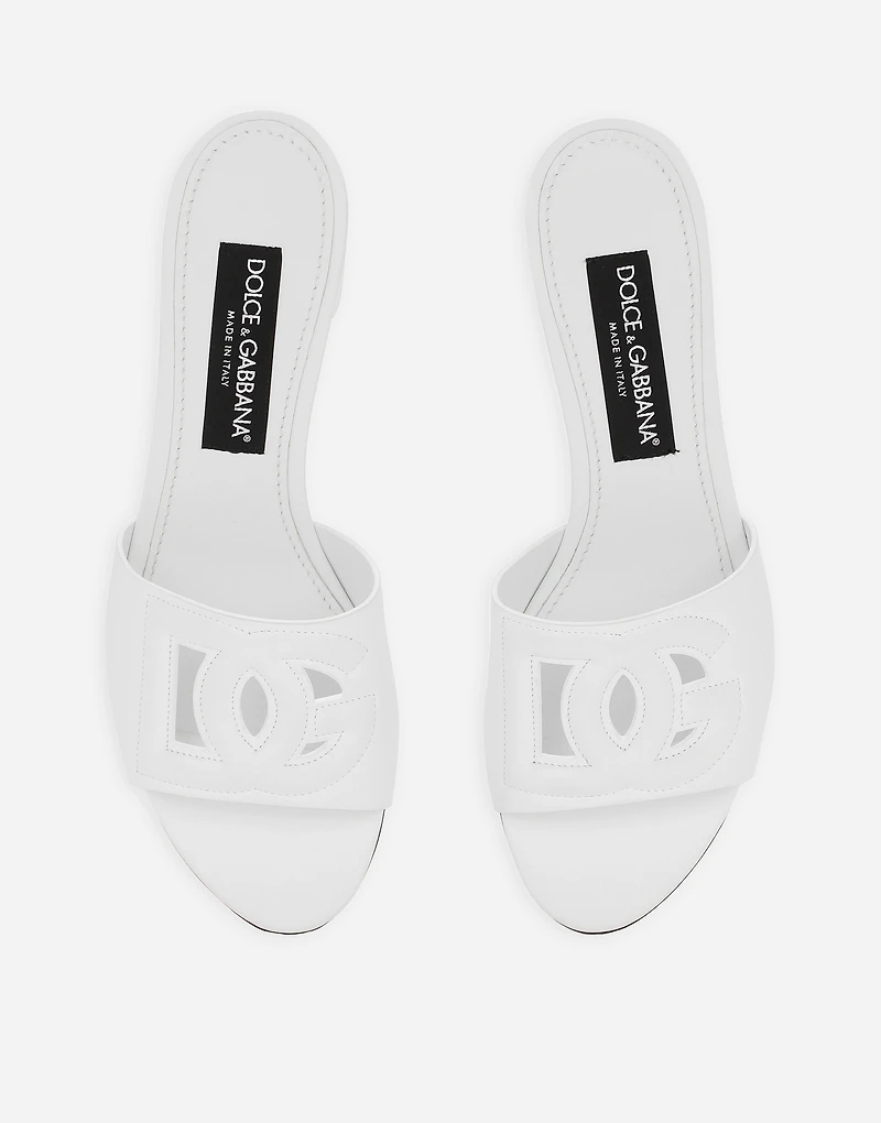 Calfskin mules with DG Millennials logo