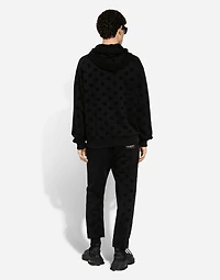 Jersey jogging pants with all-over DG logo print