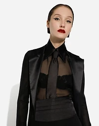 Silk chiffon duster coat