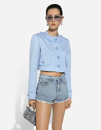 Cotton denim shorts