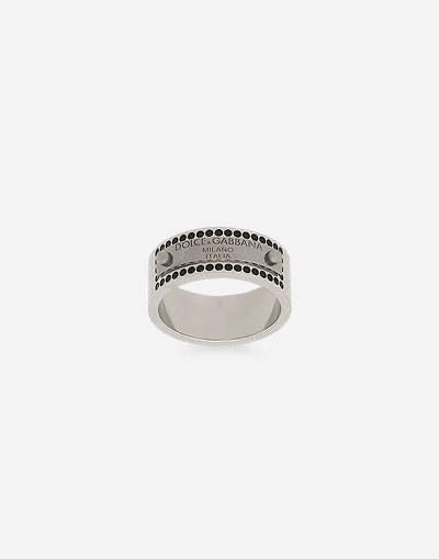 Rhinestone-detailed tag ring