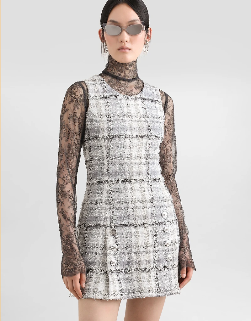 Floral lace turtle-neck top