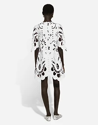 Cotton midi dress with cut-out detailing