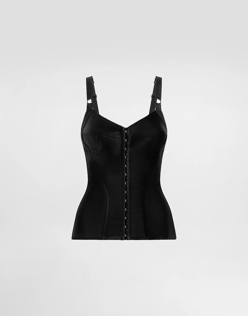 Elastic satin bustier top