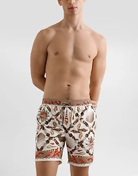Shell-print medium swim boxer shorts